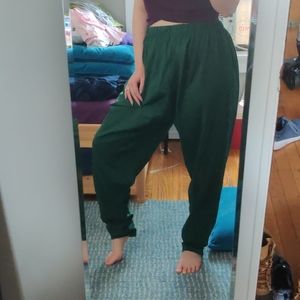 Vintage high waisted joggers dark green 29”!